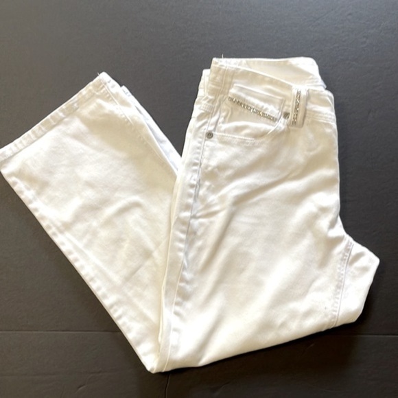 Cache White Denim Cropped Bling Detail Pants. P/3/A1413 - Picture 1 of 12